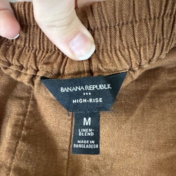Banana Republic Linen Blend Shorts Women's Medium Brown High Rise Lightweight - Picture 6 of 9